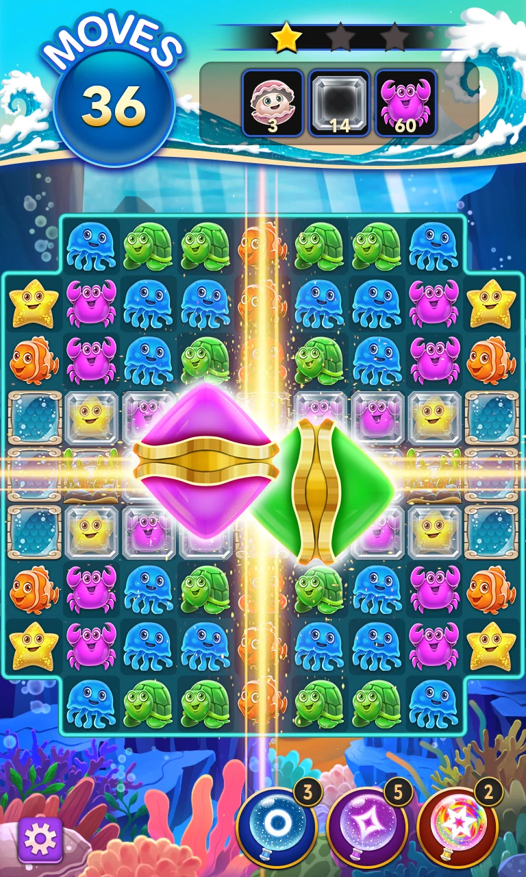 Ocean Match 3 Puzzle Game screenshot